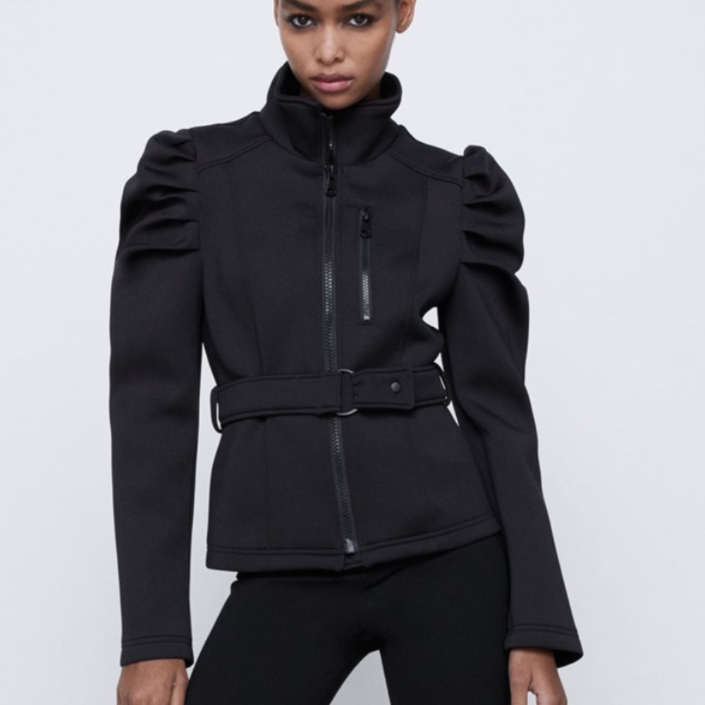 Zara neoprene effect jacket